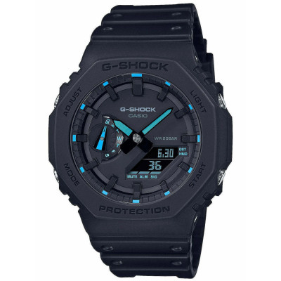 Casio G-Shock Αναλογικό/Ψηφιακό Ανδρικό Ρολόι 45mm Χρονογράφος Μπαταρίας με Μαύρο Καουτσούκ GA-2100-1A2ER